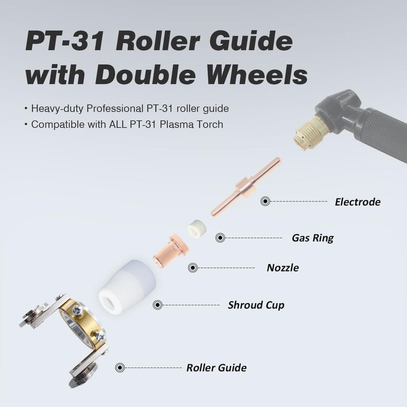 BDR PT-31 Circle Guide LG40 Circinus Roller Guide JG-40 WSD-40 compasses Wheel Roller Guide for PT-31 Plasma Torch CUT40 CUT50D LGK40 Plasma Cutter Torch PK1 - Image 3